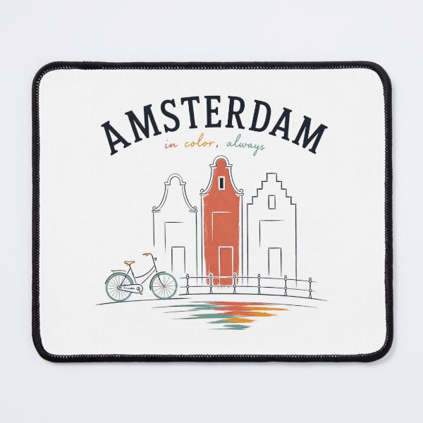 Item preview, Amsterdam T-Shirt Minimalist City Design, Travel Shirt Women, Europe Graphic Tee, Dutch Canal Houses Shirt, Aesthetic Line Art Tee designed and sold by LoppiPrintShop.