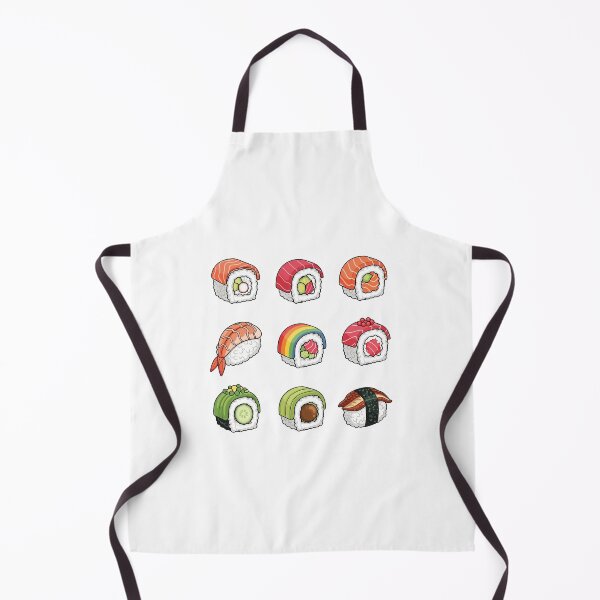 Item preview, Cute Sushi Set Illustration - Kawaii Japanese Food Icons, Colorful Cartoon Sushi Collection designed and sold by vekotpu.