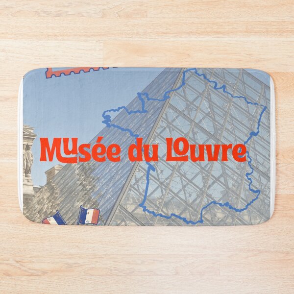 Item preview, Louvre Museum Travel Stamp Collage Design designed and sold by store52.