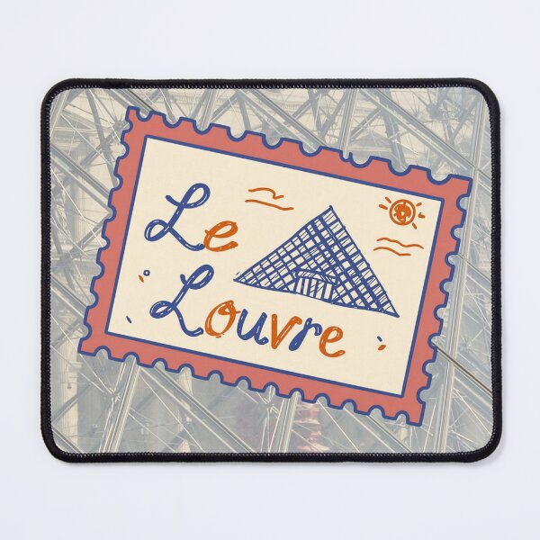 Item preview, Louvre Museum Travel Stamp Collage Design designed and sold by store52.
