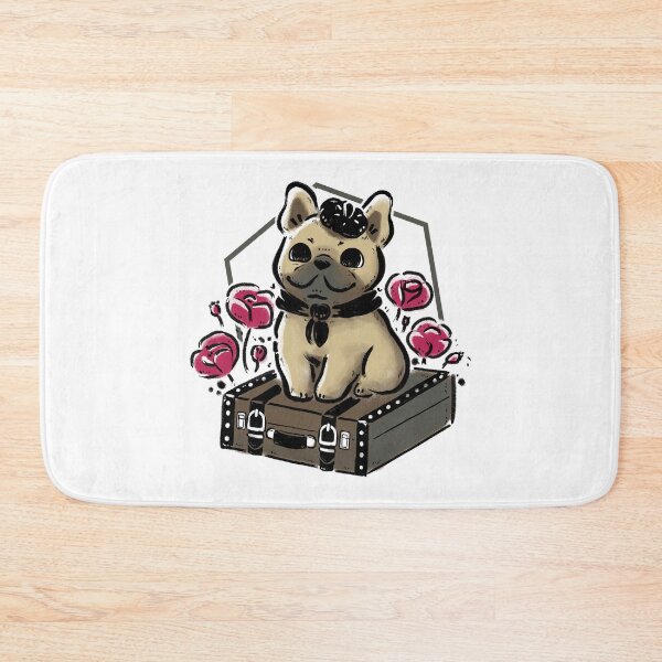 Item preview, French Bulldog on Vintage Travel Suitcase  designed and sold by xMorfina.