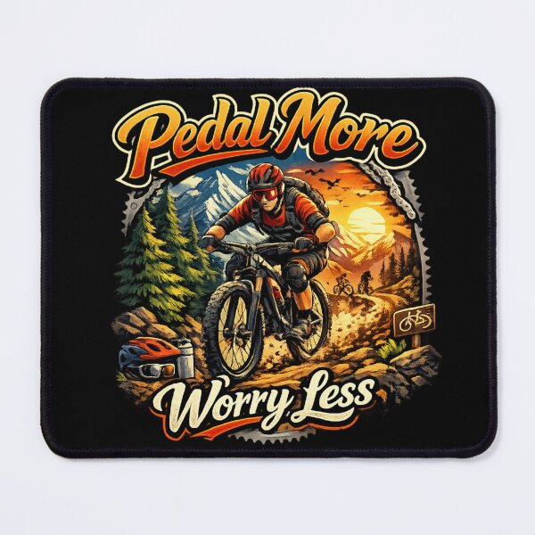 Item preview, Pedal More Worry Less – Cycling Therapy Quote for Bike Lovers, Stress Relief Riding Motivation designed and sold by Ladys-Gents.