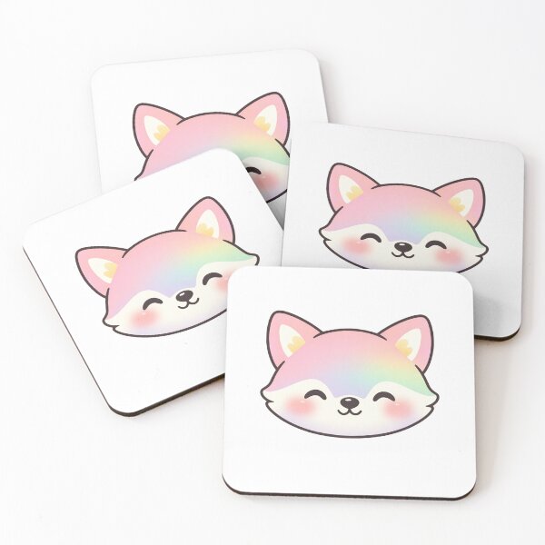Item preview, Kawaii Rainbow Fox Face Cute Pastel designed and sold by Owcomm.