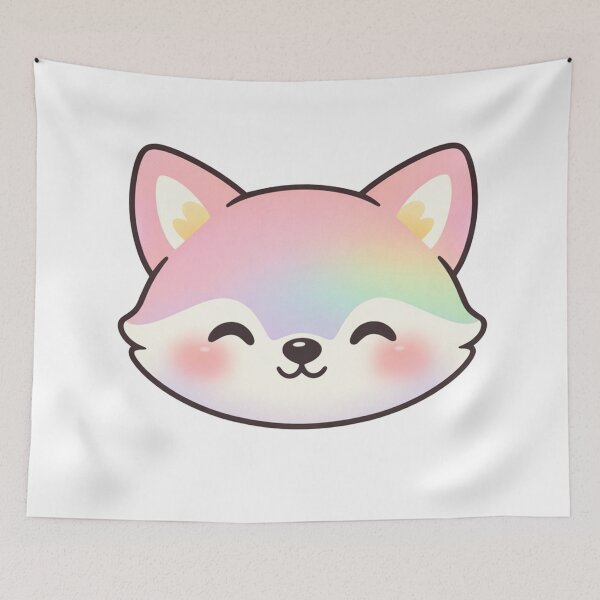 Item preview, Kawaii Rainbow Fox Face Cute Pastel designed and sold by Owcomm.