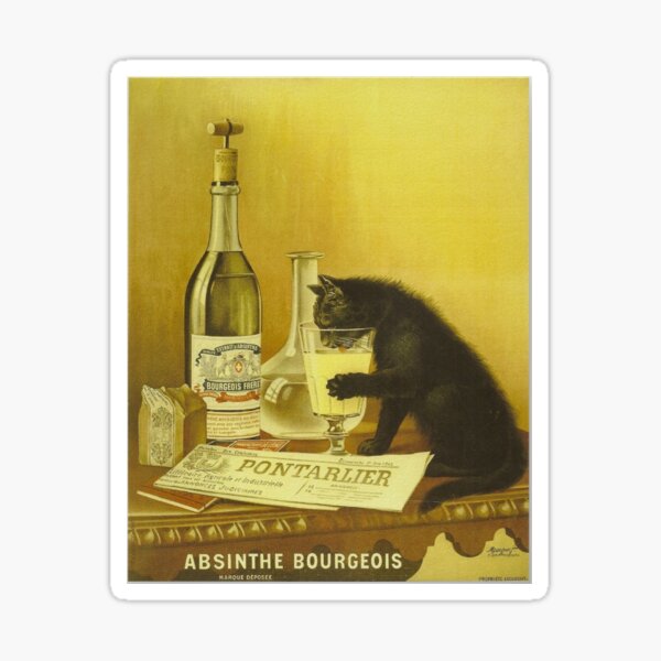 Artikel-Vorschau von Vintage Retro berühmtes französisches Poster Absinthe Bourgeois Cat, designt und verkauft von RBEnt.