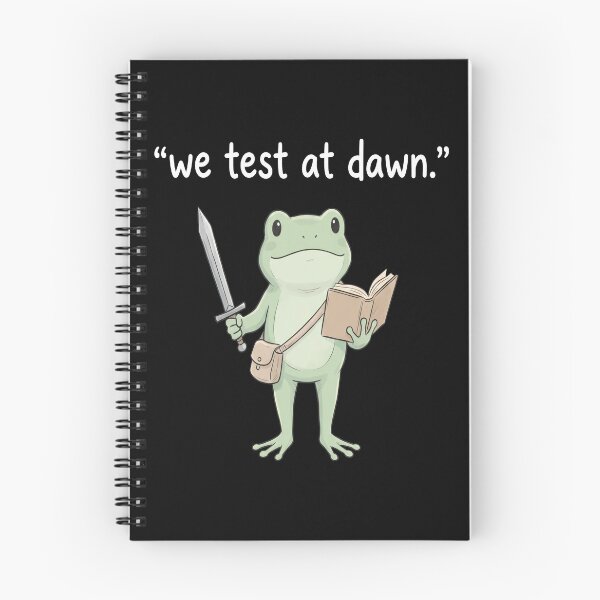 Item preview, We Test At Dawn Frog Student Meme designed and sold by ArcaneArtistry.
