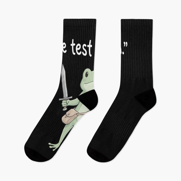 Item preview, We Test At Dawn Frog Student Meme designed and sold by ArcaneArtistry.