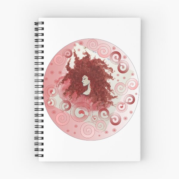 Item preview, Locket of a woman with red curls and spiral ornaments designed and sold by creaphyl28.
