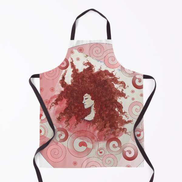 Item preview, Locket of a woman with red curls and spiral ornaments designed and sold by creaphyl28.