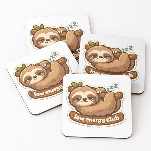 Item preview, "Low Energy Club" | Aesthetic Sleepy Sloth & Relatable Mood Art designed and sold by Naviora.