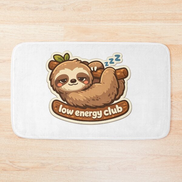 Item preview, "Low Energy Club" | Aesthetic Sleepy Sloth & Relatable Mood Art designed and sold by Naviora.