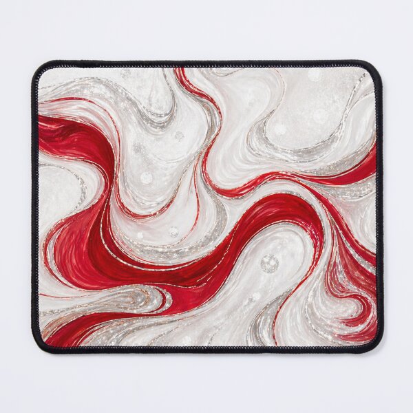 Item preview, Crimson Wave Luxe – Red & Silver Fluid Marble Pattern designed and sold by annenambiro.