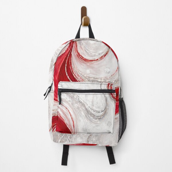 Item preview, Crimson Wave Luxe – Red & Silver Fluid Marble Pattern designed and sold by annenambiro.