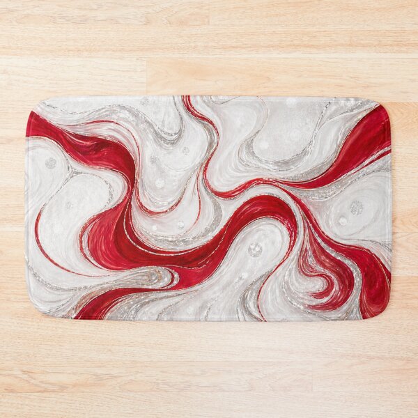 Item preview, Crimson Wave Luxe – Red & Silver Fluid Marble Pattern designed and sold by annenambiro.
