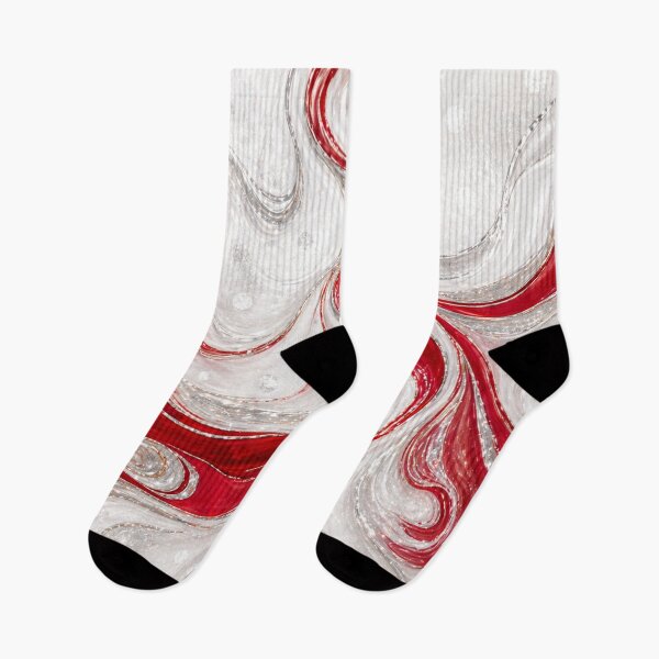 Item preview, Crimson Wave Luxe – Red & Silver Fluid Marble Pattern designed and sold by annenambiro.