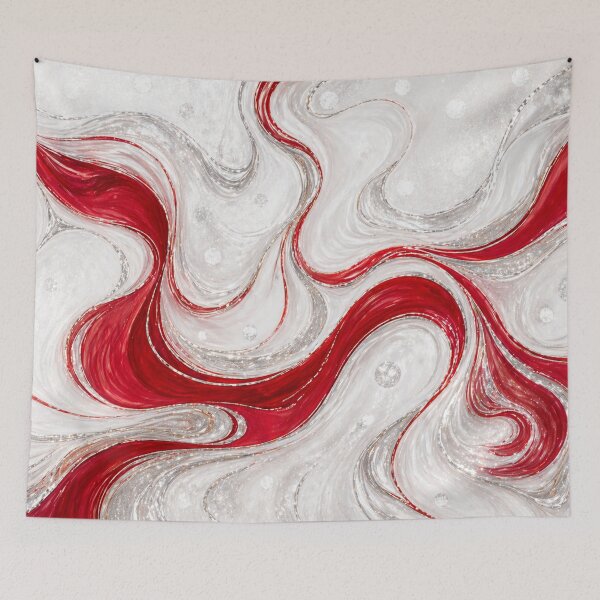 Item preview, Crimson Wave Luxe – Red & Silver Fluid Marble Pattern designed and sold by annenambiro.