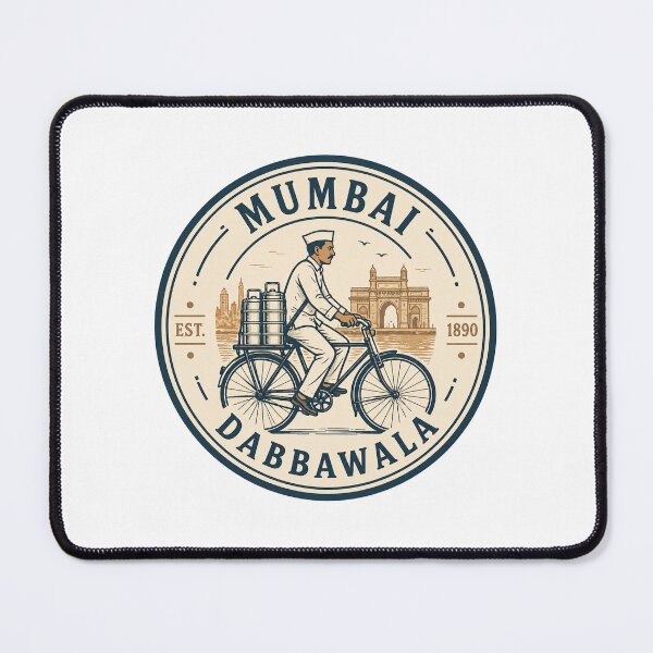 Item preview, Mumbai Dabbawala Vintage Badge – Indian Tiffin Delivery Cyclist Retro Travel Design designed and sold by Globalcitytees.