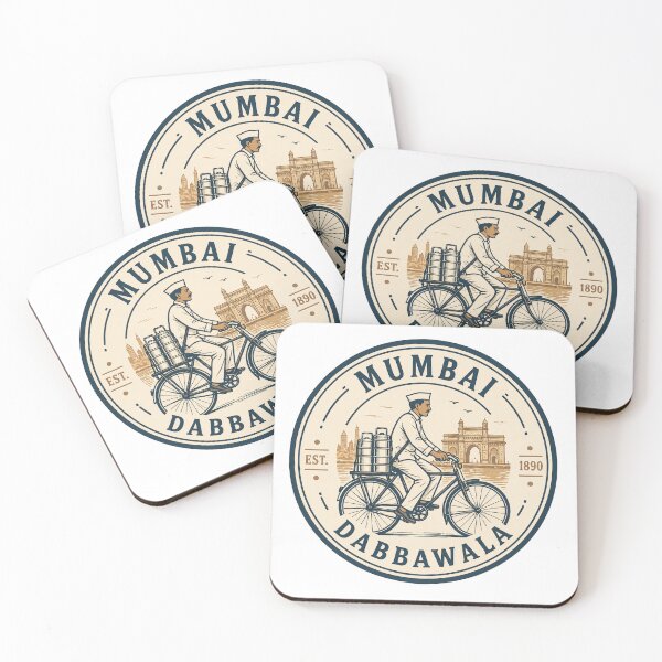 Item preview, Mumbai Dabbawala Vintage Badge – Indian Tiffin Delivery Cyclist Retro Travel Design designed and sold by Globalcitytees.