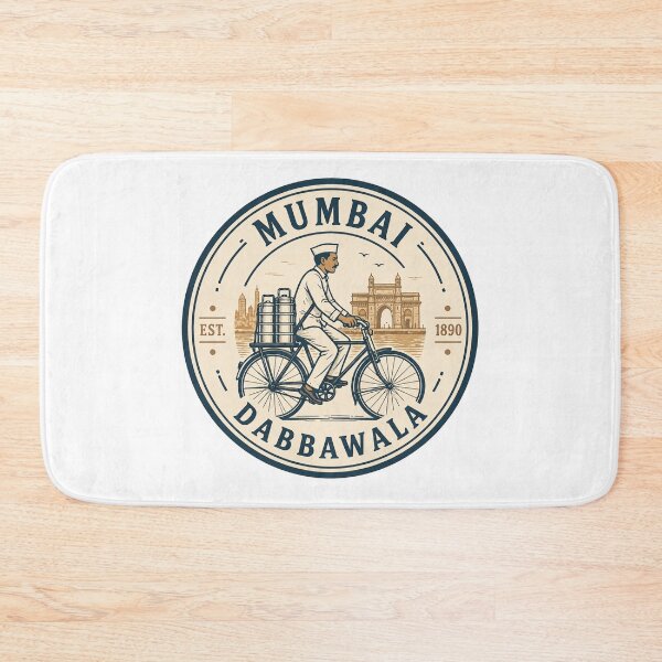 Item preview, Mumbai Dabbawala Vintage Badge – Indian Tiffin Delivery Cyclist Retro Travel Design designed and sold by Globalcitytees.