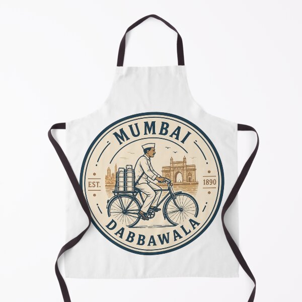 Item preview, Mumbai Dabbawala Vintage Badge – Indian Tiffin Delivery Cyclist Retro Travel Design designed and sold by Globalcitytees.