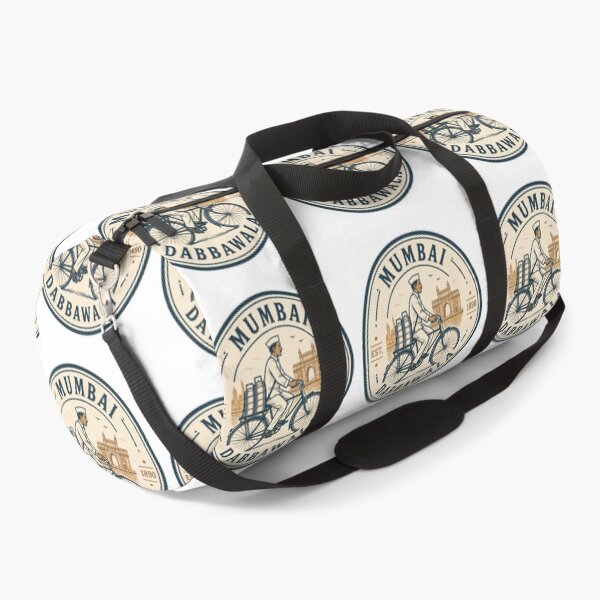 Item preview, Mumbai Dabbawala Vintage Badge – Indian Tiffin Delivery Cyclist Retro Travel Design designed and sold by Globalcitytees.