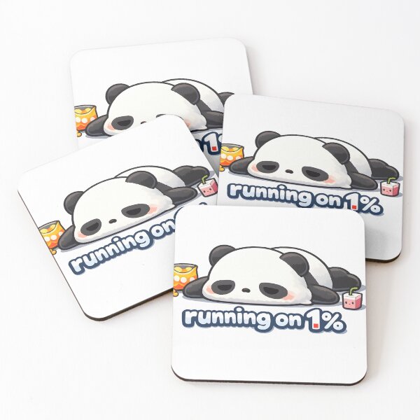 Item preview, "Running on 1%" | Aesthetic Sleepy Panda & Low Battery Life Art designed and sold by Naviora.