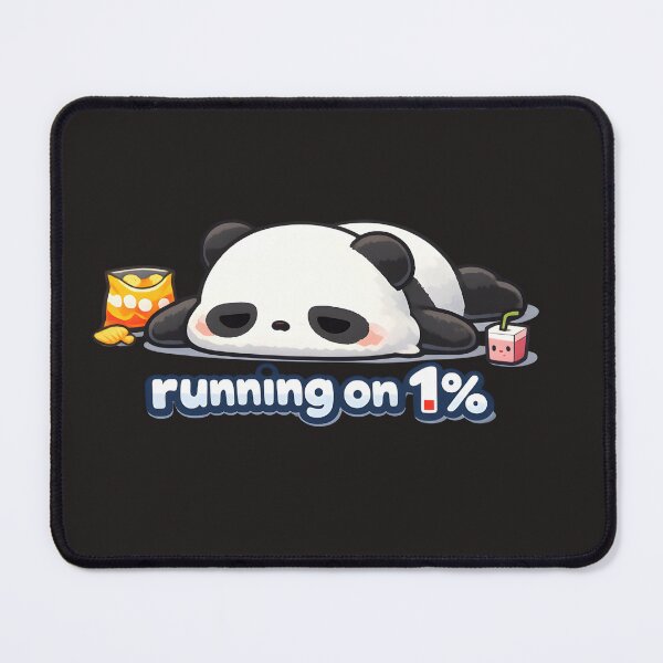Item preview, "Running on 1%" | Aesthetic Sleepy Panda & Low Battery Life Art designed and sold by Naviora.