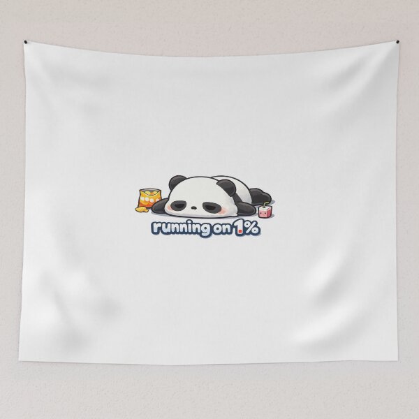 Item preview, "Running on 1%" | Aesthetic Sleepy Panda & Low Battery Life Art designed and sold by Naviora.