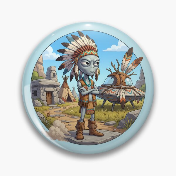 Item preview, Tribal Grey Alien In Traditional Headdress designed and sold by Sunkhung.