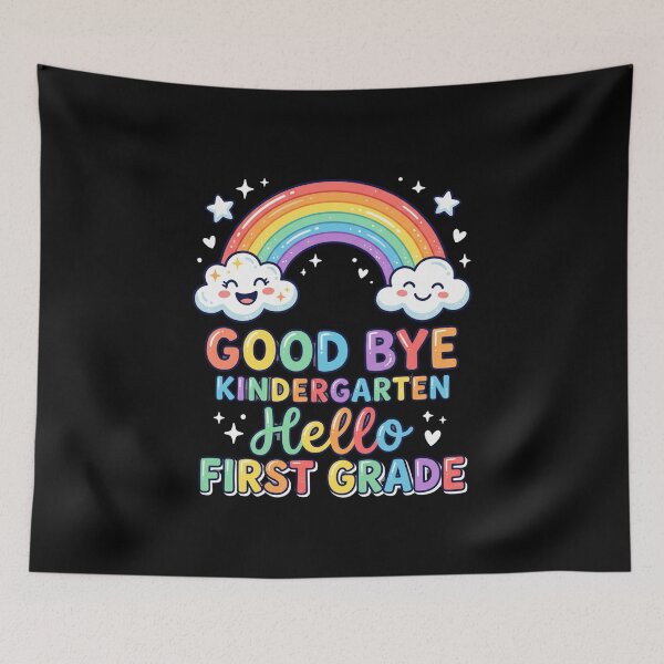 Item preview, Good Bye Kindergarten Hello First Grade Rainbow Kids Cute Back To School Gift For Kids First Day Outfit designed and sold by Im-Ara.