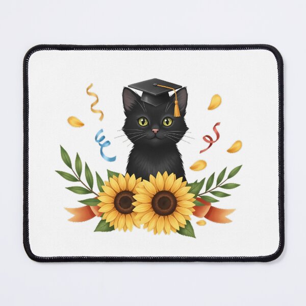 Item preview, Graduation Cat Sunflower Gift designed and sold by pumsquare.