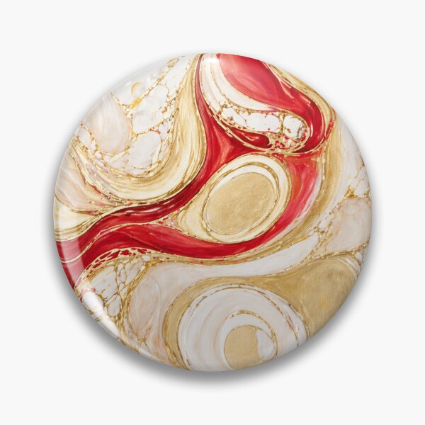 Item preview, Red & Gold Fluid Elegance with Lemon Polka Accents designed and sold by annenambiro.