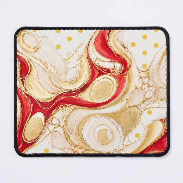 Item preview, Red & Gold Fluid Elegance with Lemon Polka Accents designed and sold by annenambiro.