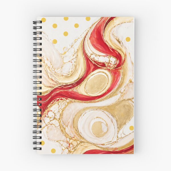 Item preview, Red & Gold Fluid Elegance with Lemon Polka Accents designed and sold by annenambiro.