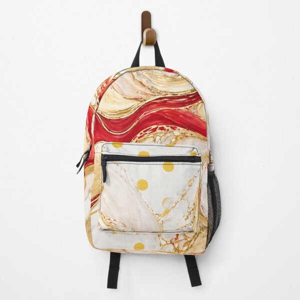 Item preview, Red & Gold Fluid Elegance with Lemon Polka Accents designed and sold by annenambiro.