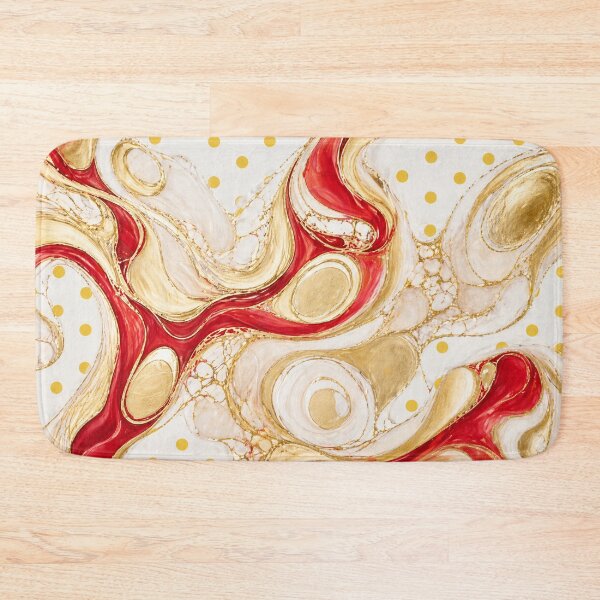 Item preview, Red & Gold Fluid Elegance with Lemon Polka Accents designed and sold by annenambiro.