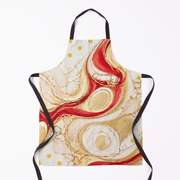 Item preview, Red & Gold Fluid Elegance with Lemon Polka Accents designed and sold by annenambiro.