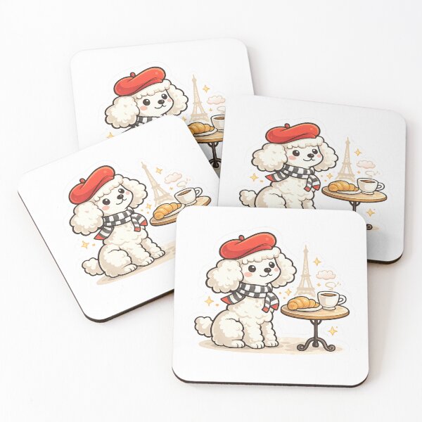 Item preview, Cute Paris Poodle Sticker – French Café Dog Design designed and sold by ZYNORAworld.