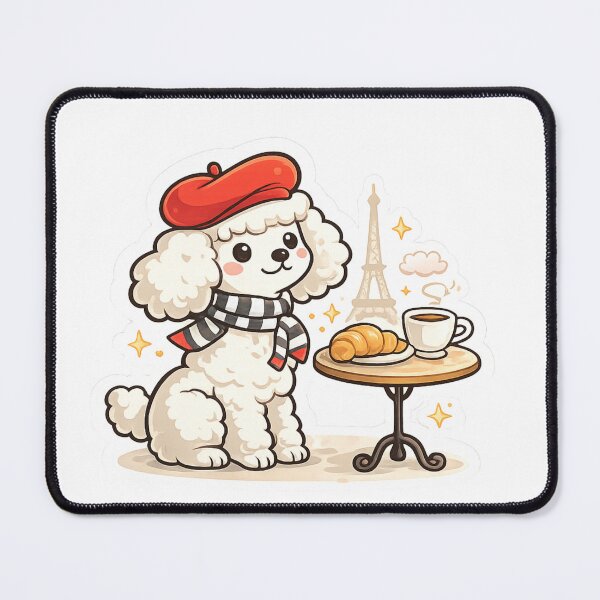 Item preview, Cute Paris Poodle Sticker – French Café Dog Design designed and sold by ZYNORAworld.
