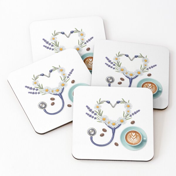 Item preview, Coffee Nurse Floral Gift designed and sold by pumsquare.
