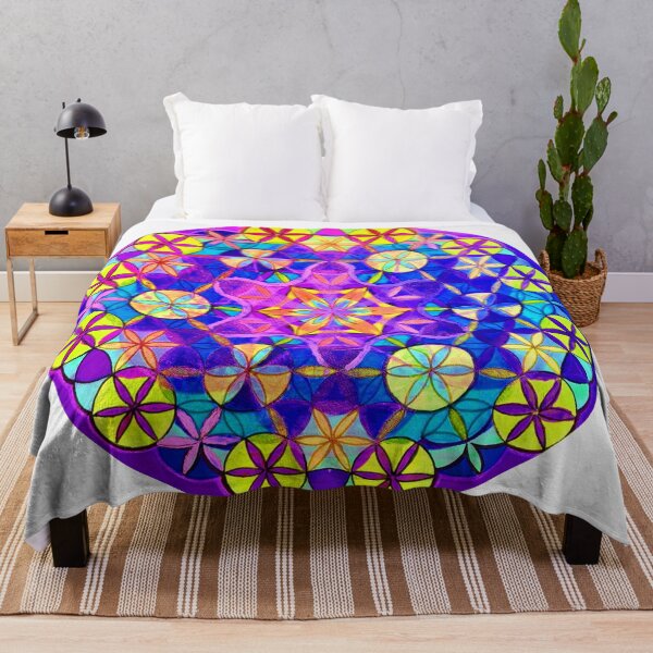 Item preview, Neon Mandala Art Print, Fluorescent Flower of Life Design designed and sold by Dominika Brodowska.