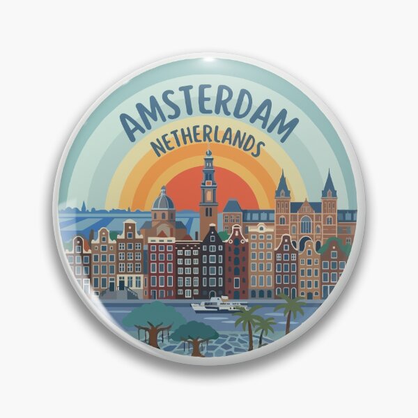 Item preview, Travel Sticker and Magnets of AMSTERDAM - NETHERLANDS designed and sold by Globe Glee Designs.