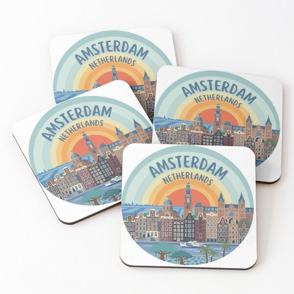 Item preview, Travel Sticker and Magnets of AMSTERDAM - NETHERLANDS designed and sold by Globe Glee Designs.
