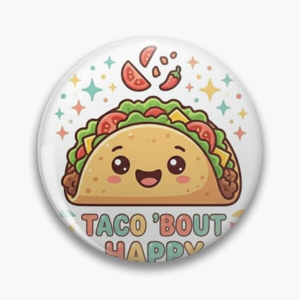Artikelvorschau, Lustiger Taco-Aufkleber mit Wortspiel zum Thema „glückliches Essen“. entworfen und verkauft von PixelPop-US.