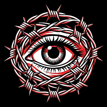 Artwork thumbnail, Eye With Barbed Wire by Stickersdevelop