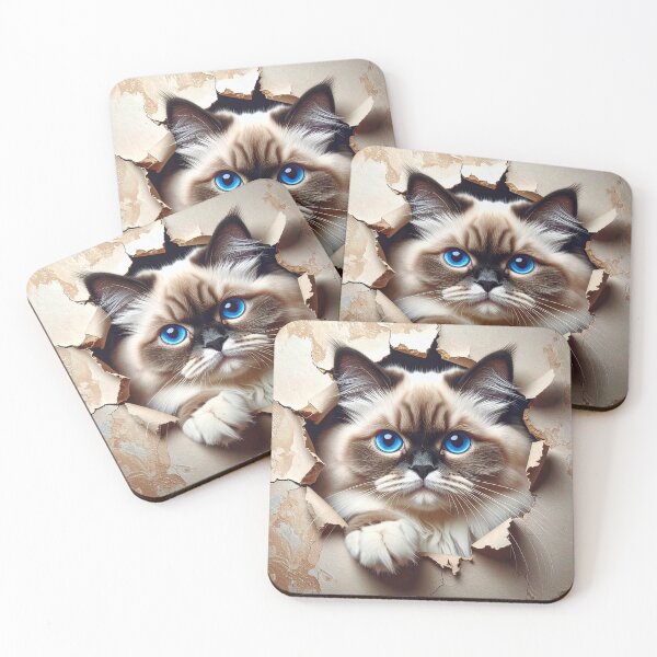 Item preview, 3D Cat Illusion – Cat Peering Through Paper Wall designed and sold by The Digital Compass.