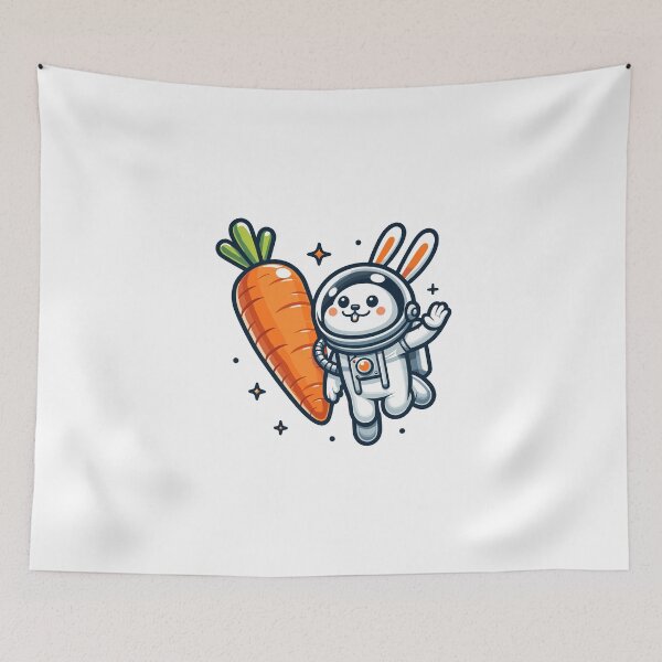 Item preview, Astronaut Rabbit with Carrot Rocket Funny Space Animal Design Gift designed and sold by CyfroweMysli.