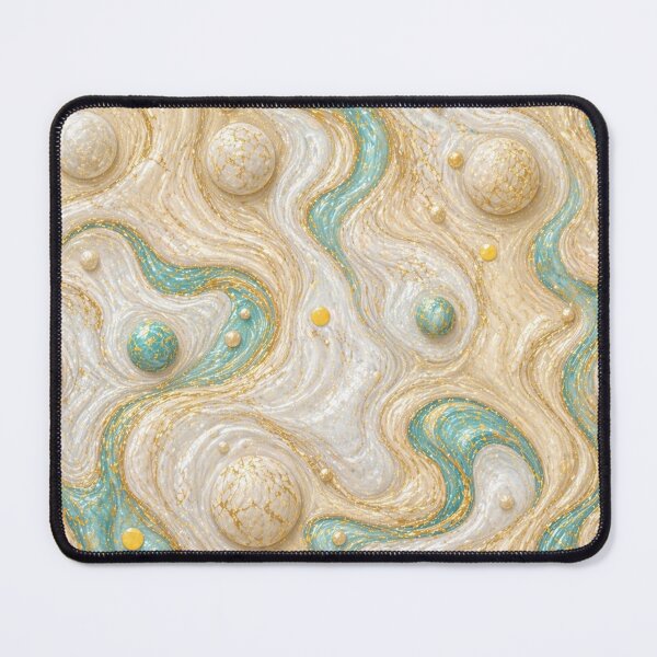 Item preview, Celestial Cream Marble: Turquoise Waves & Gilded Detail designed and sold by annenambiro.