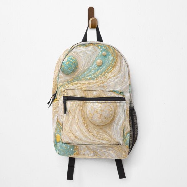 Item preview, Celestial Cream Marble: Turquoise Waves & Gilded Detail designed and sold by annenambiro.