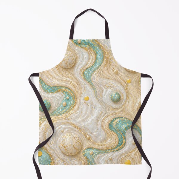Item preview, Celestial Cream Marble: Turquoise Waves & Gilded Detail designed and sold by annenambiro.